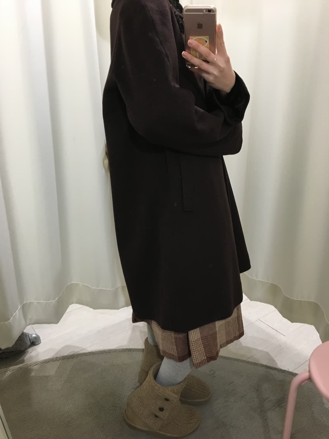 다크초코 a라인 캐시미어 코트 상품이미지6