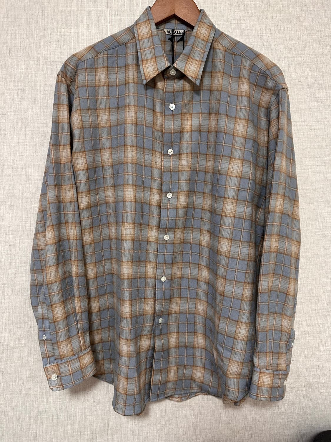 오라리 25fw 에어리울 체크셔츠 4 상품이미지1