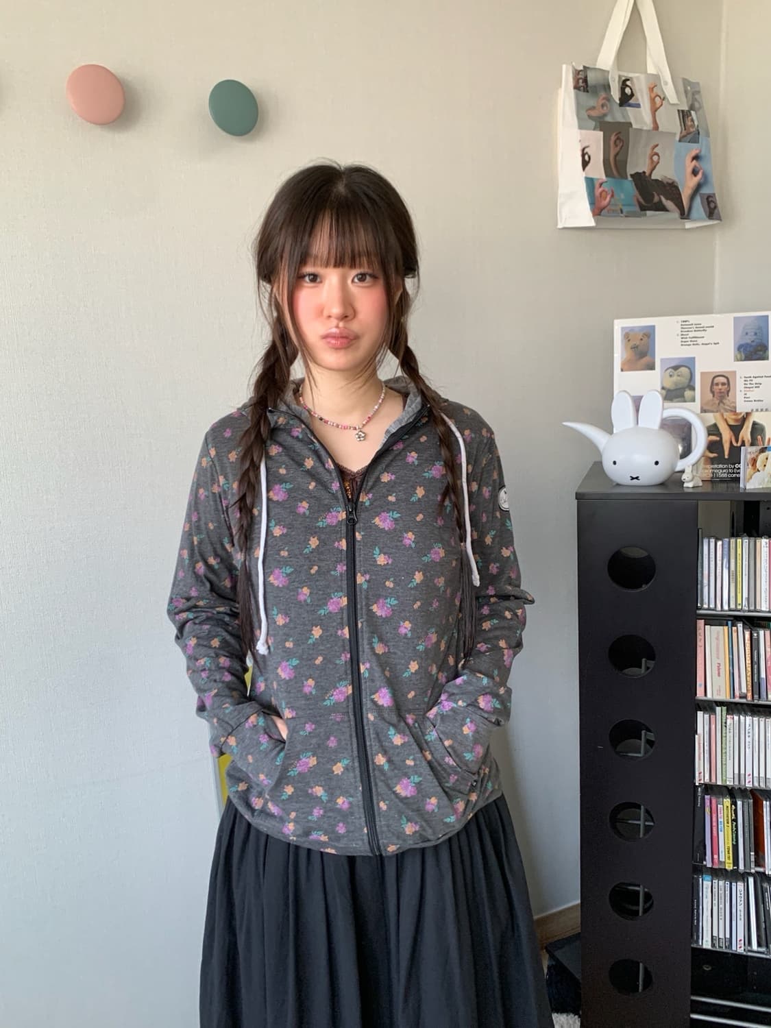 flower cotton zip-up 상품이미지1