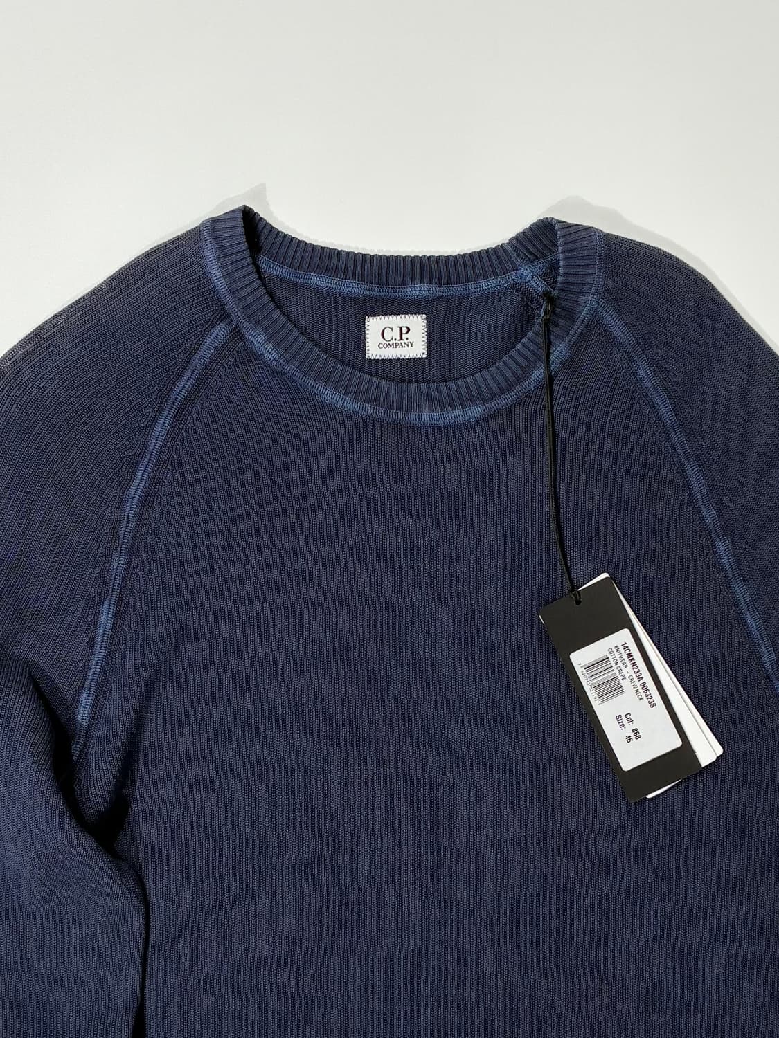 CP컴퍼니 크루넥 니트 코튼 크레이프 블루 46사이즈 상품이미지2