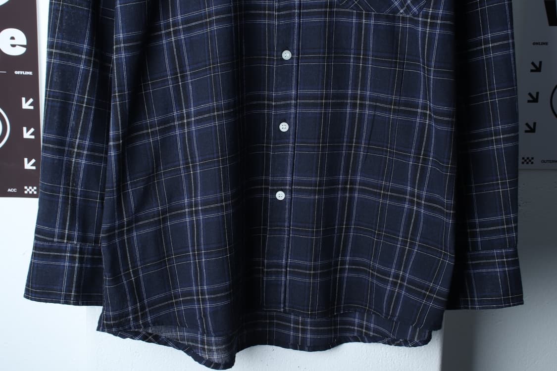 (XL-2XL) 어반드레스 셔츠 남방 체크 네이비 아메카지-H32655 상품이미지4