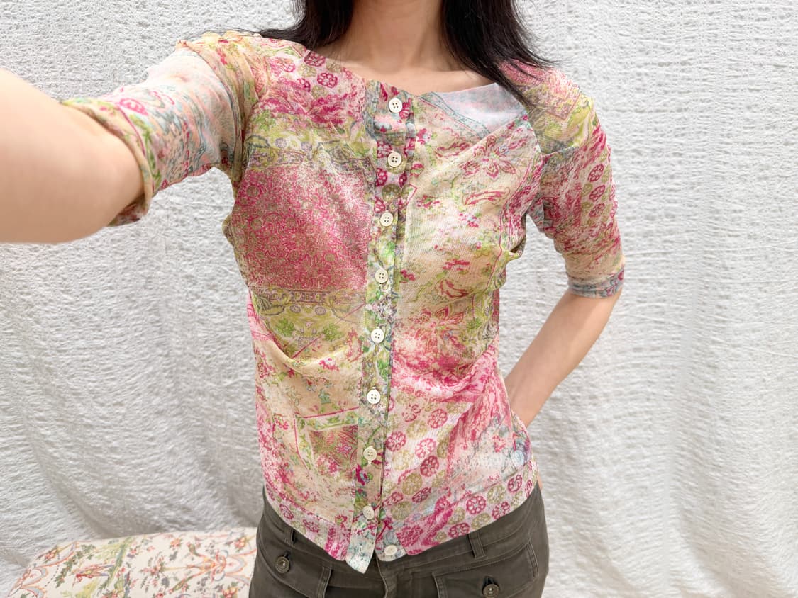 flower mesh blouse 상품이미지1