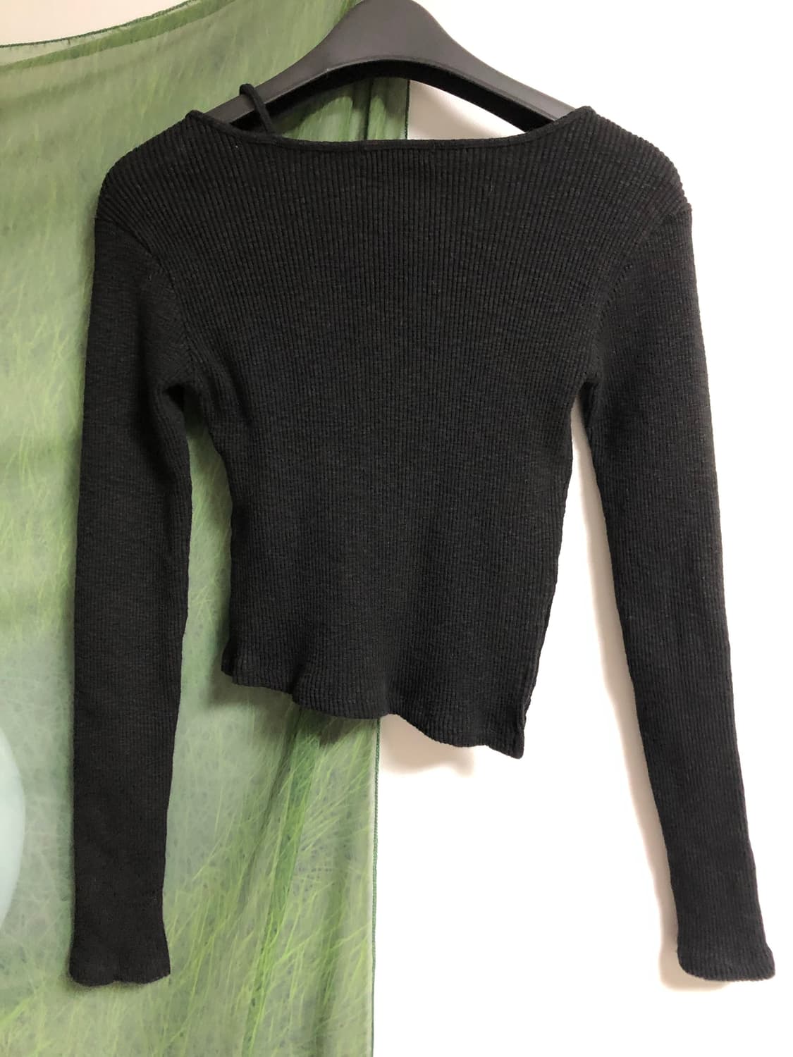 에트몽 square neck slit t-shirt (black) 상품이미지2