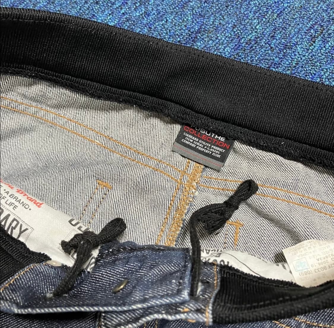 90‘s 올드스쿨 후부 Fubu 밴딩 데님 부츠컷 팬츠 y2k 갸루템 상품이미지9