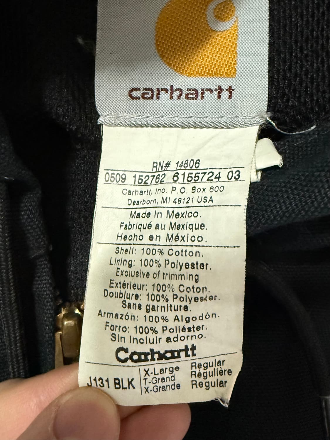XL)칼하트 워크자켓 캔버스 후드집업 j131 blk 블랙 상품이미지2