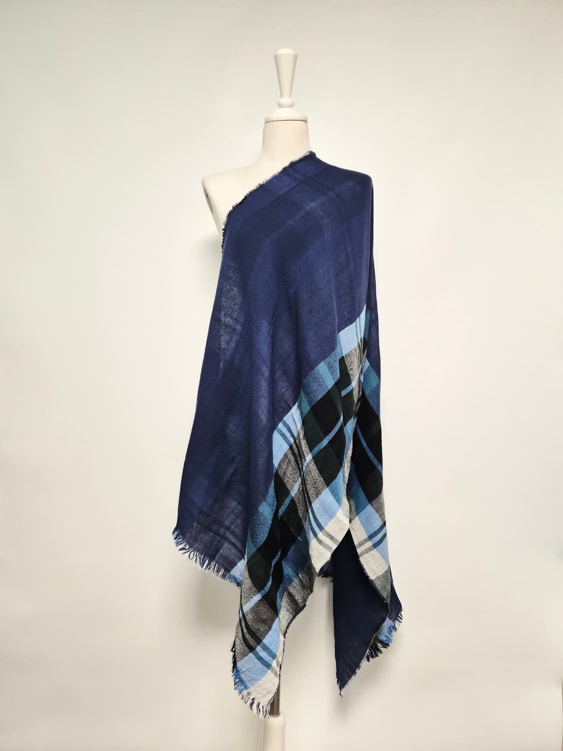 (새상품)비비안웨스트우드 네이비 체크 숄 머플러  상품이미지1