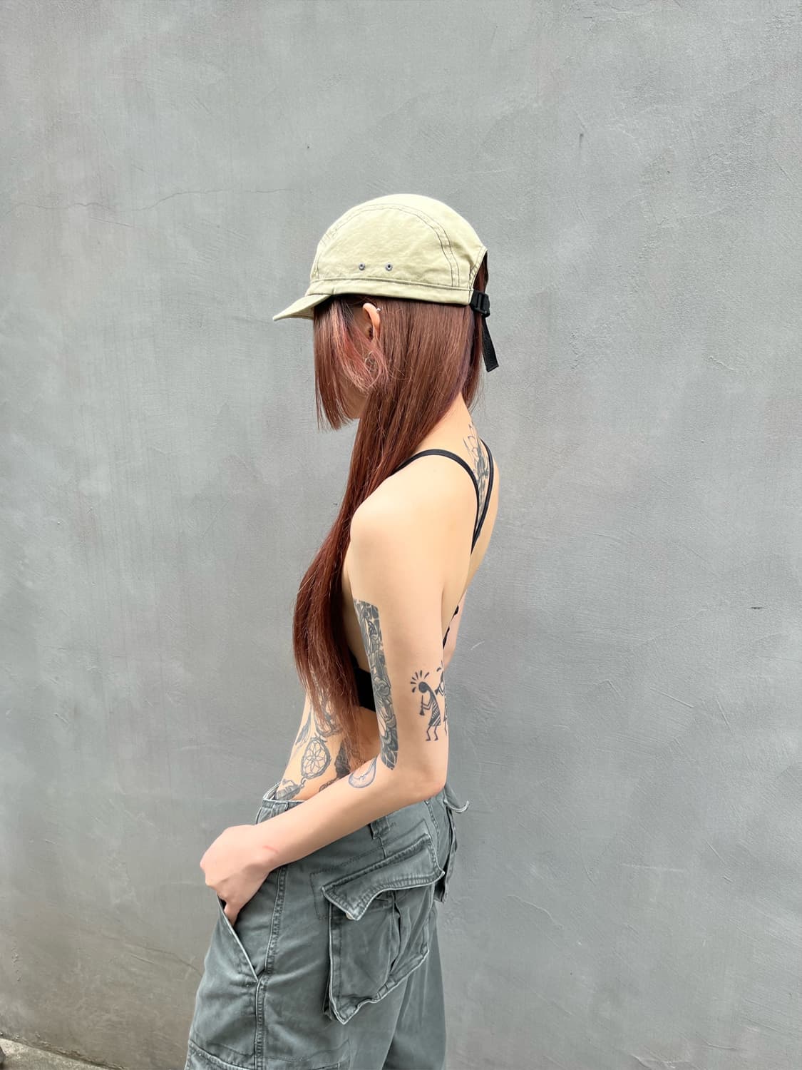 네이버후드 베이지 캠프캡 상품이미지6