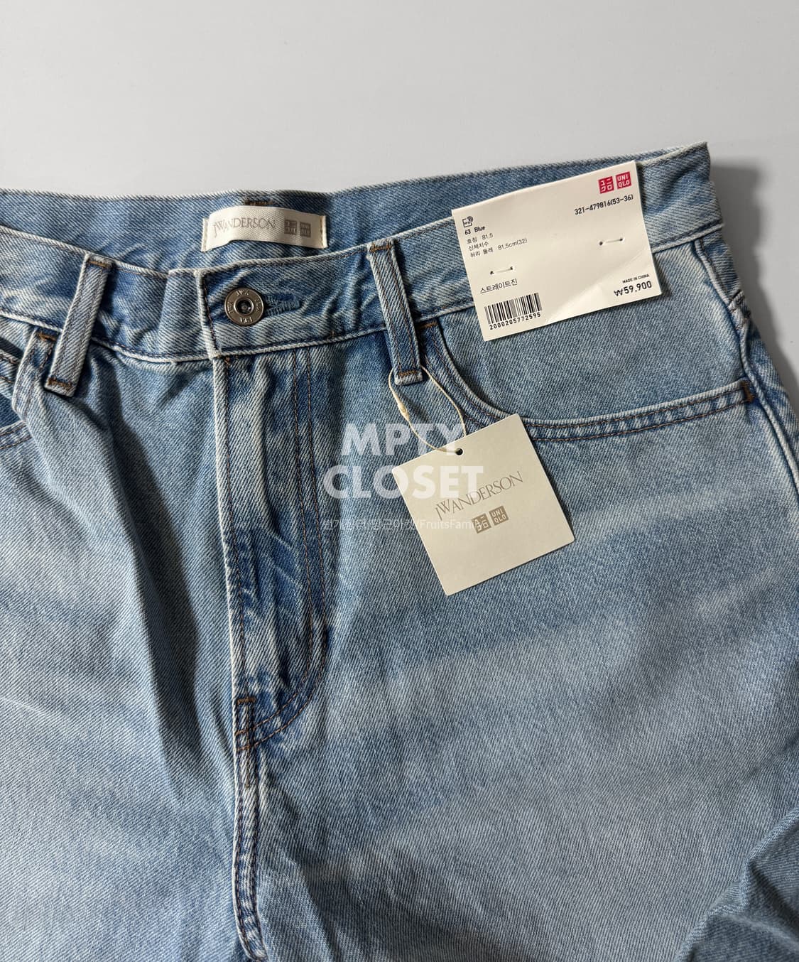 [32] 유니클로 JWA 스트레이트 데님팬츠 63 blue 상품이미지4