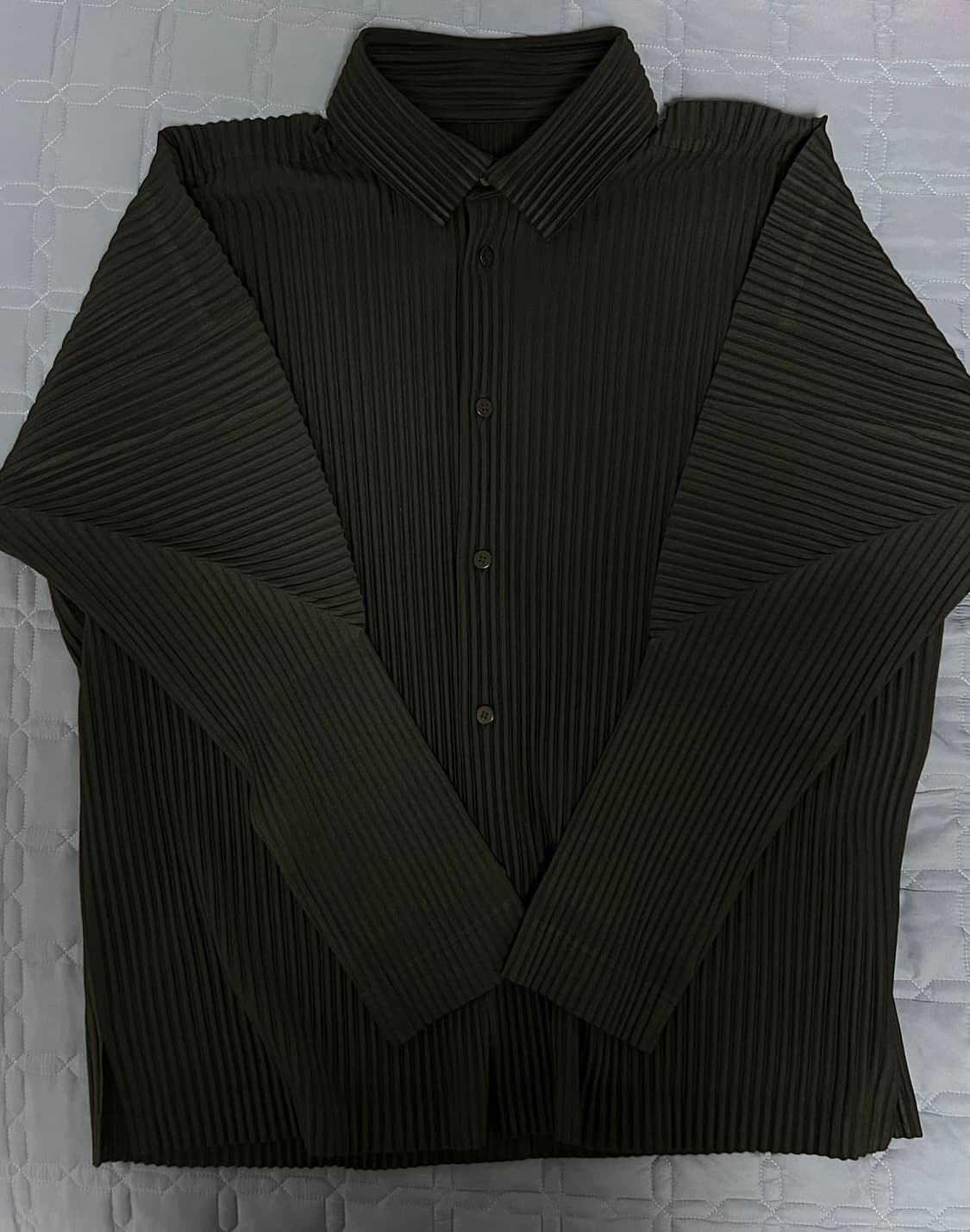 옴므플리세 긴팔 셔츠 블랙 4사이즈 상품이미지1