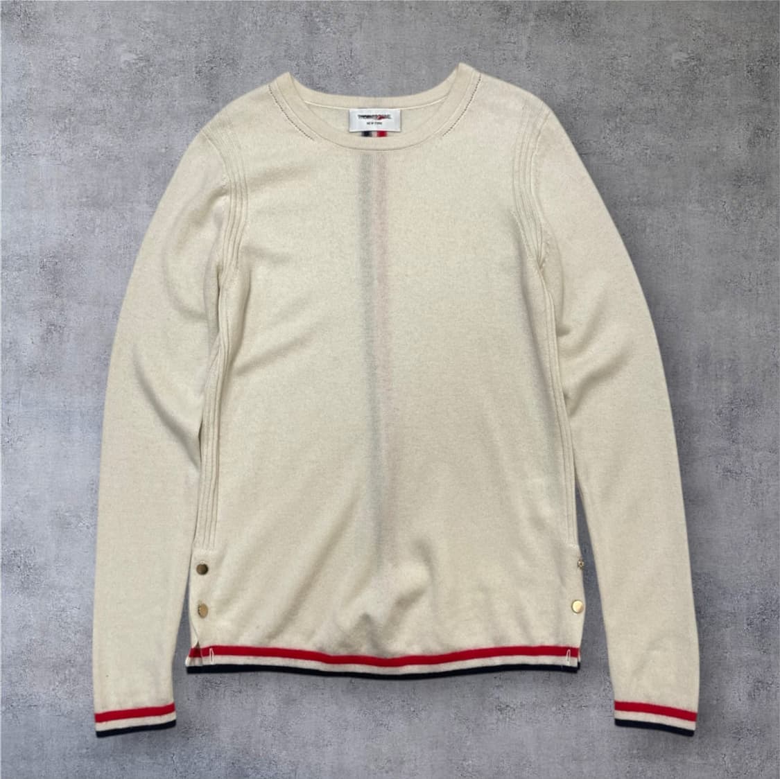 톰브라운 Thom browne 아이보리 라운드넥 니트 M 상품이미지1