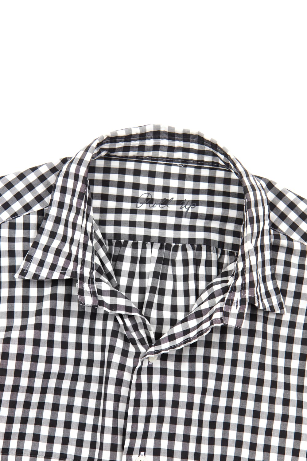 Porter classic 롤업 깅엄체크셔츠 블랙 상품이미지3