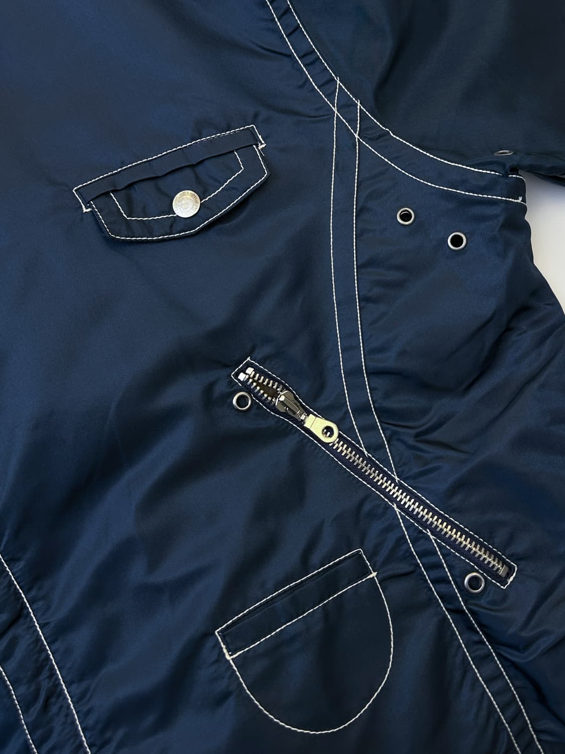 Scheers 90s 나일론 새틴 바이커 자켓 상품이미지4