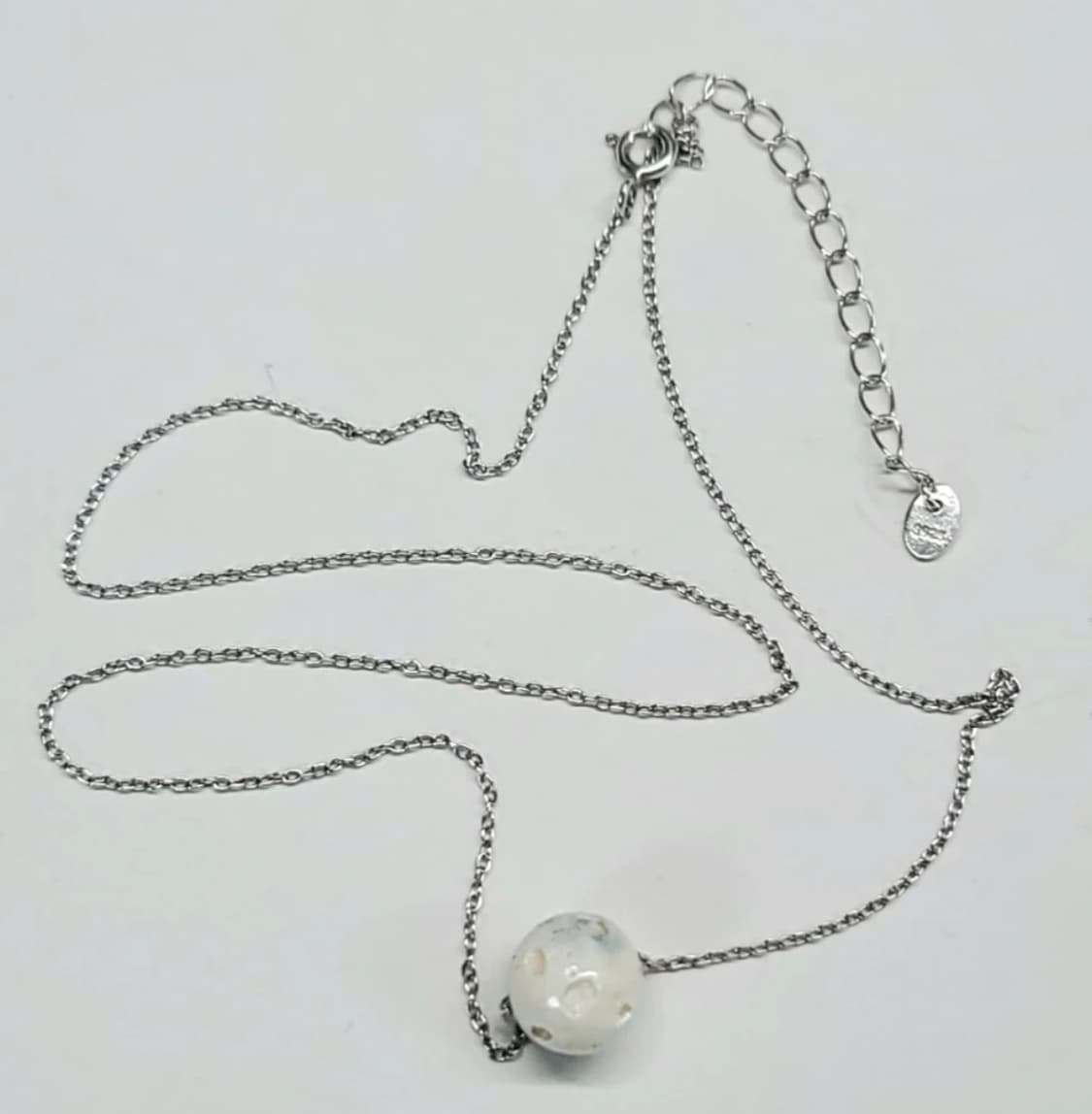 달의날숨작가 수공예 삼차원 보름달 풀문 은목걸이 925실버 상품이미지2