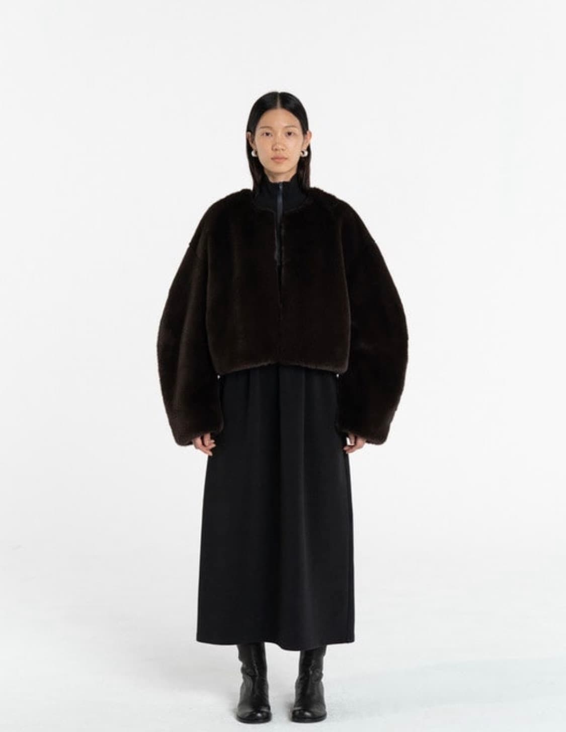 AMOMENTO 라운드쉐입 퍼자켓 상품이미지2