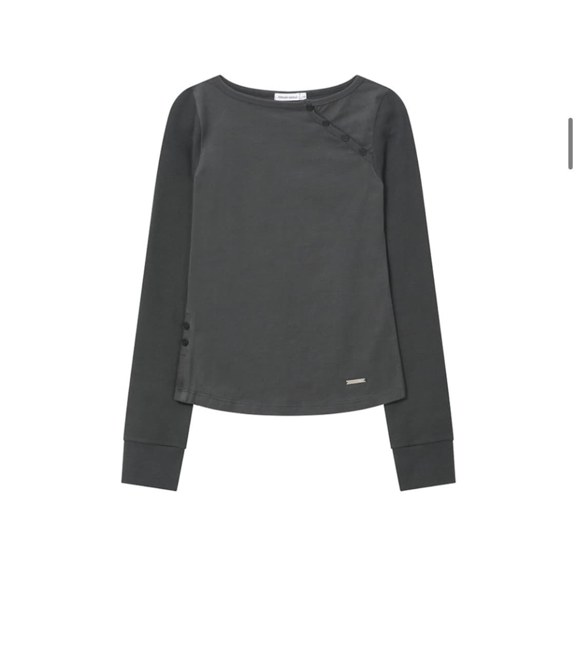 미세키서울 슬래시 버튼 롱슬리브 차콜 2사이즈 상품이미지2