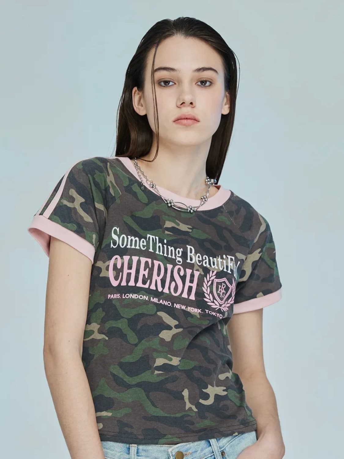 라티젠 카모 반팔티 L10 CHERISH TRACK T-SHIRT(KHA 상품이미지1