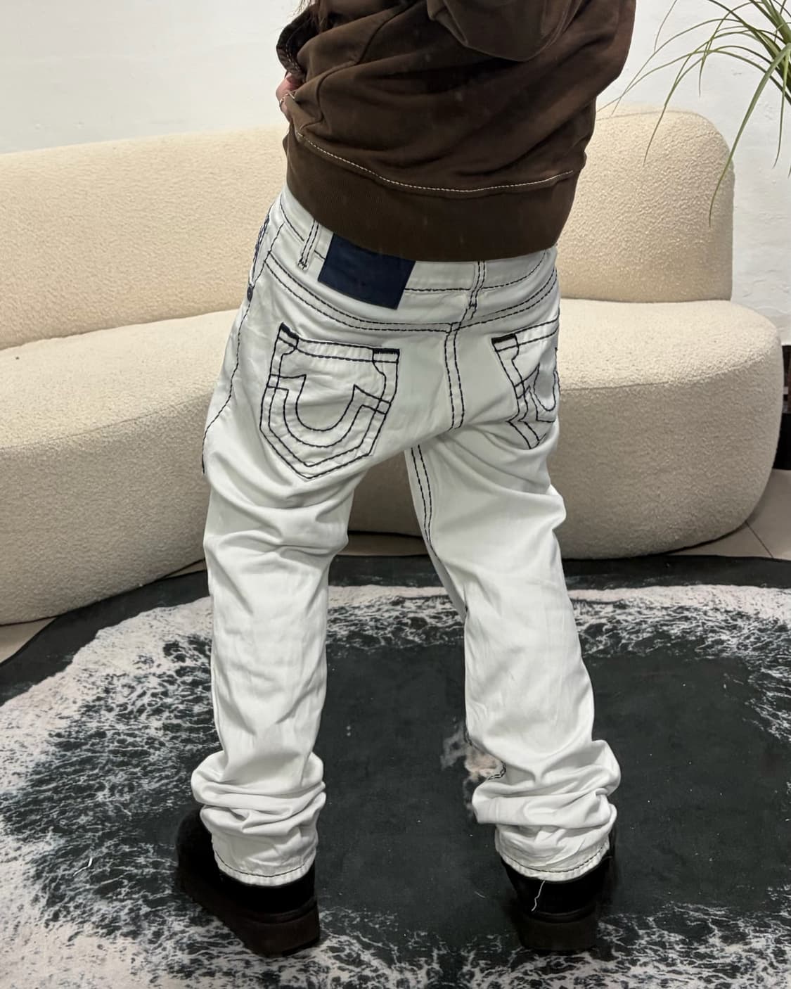 90s (희귀매물) TRUERELIGION 화이트 스티치 수퍼T 팬츠 상품이미지1