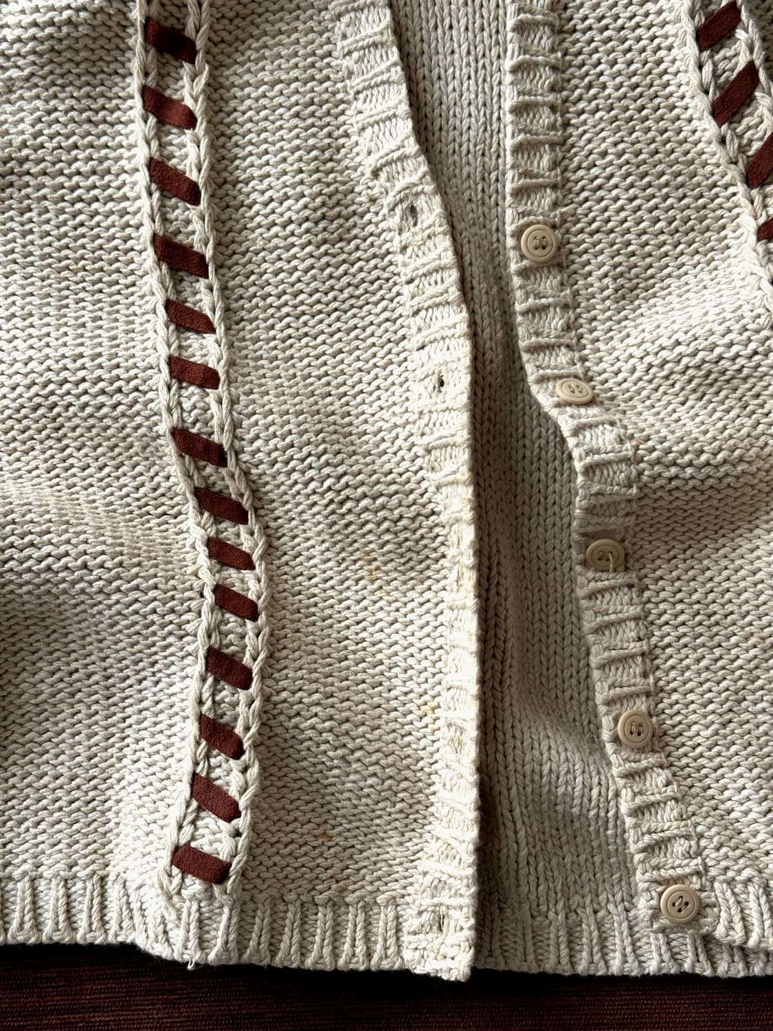 Middle gauge cotton knitted design vest 상품이미지3