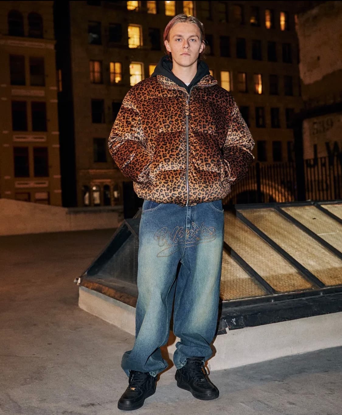 위캔더스X플레이보이 레오파드 벨벳 패딩 L 상품이미지1