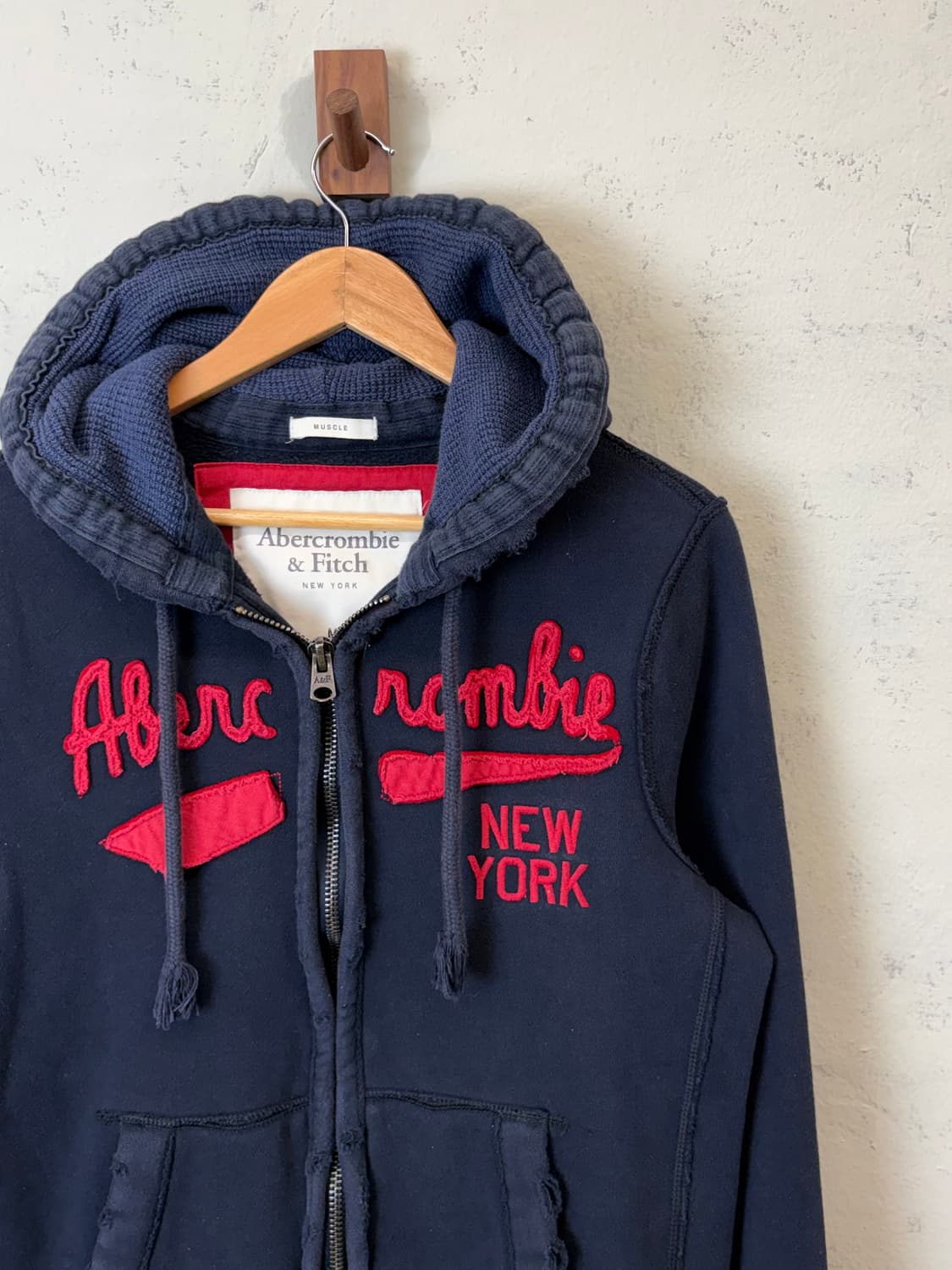 아베크롬비 디스트레드 그런지 후드집업 네이비 상품이미지2