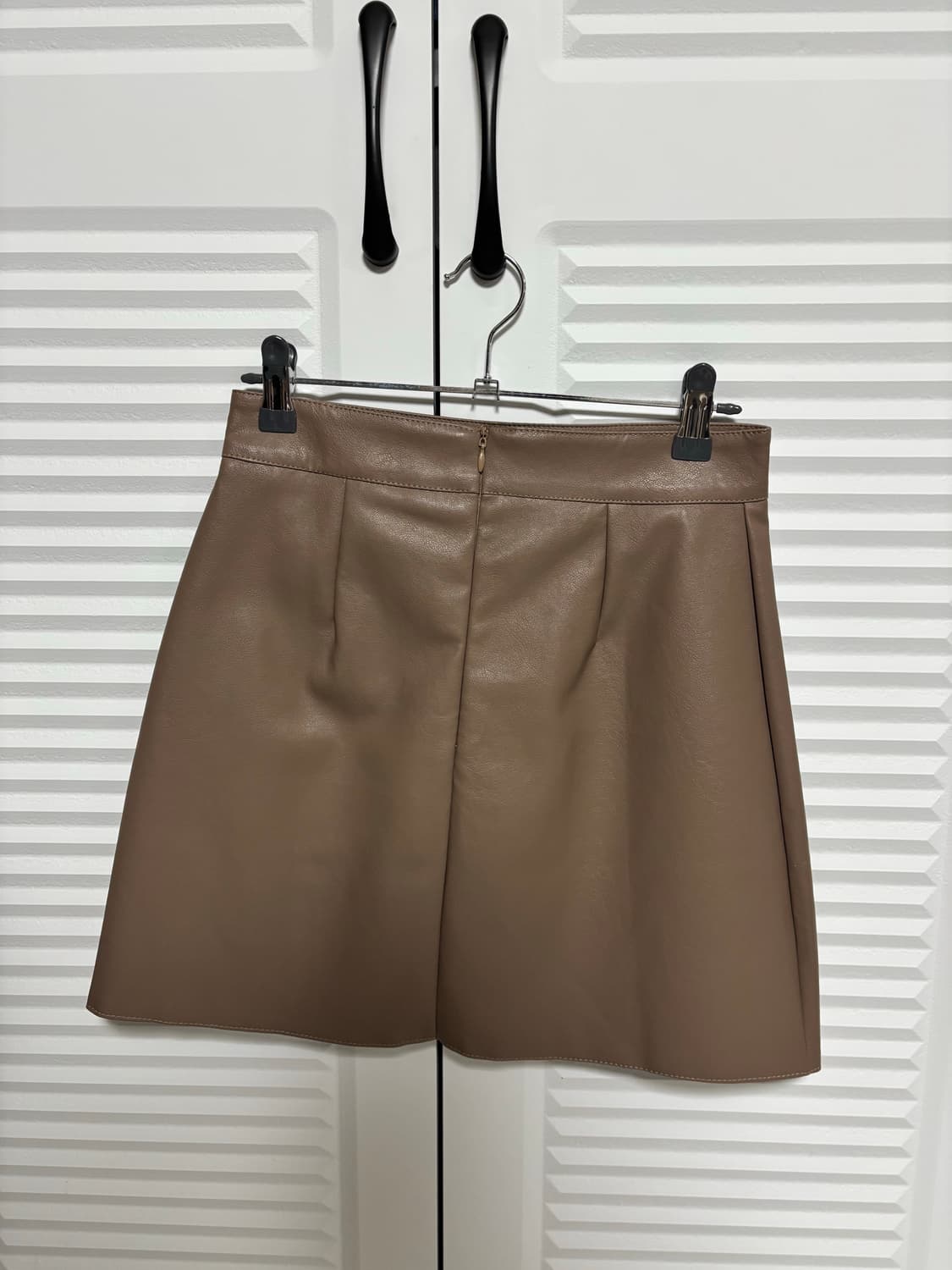 브라운 레더 미니 스커트 상품이미지2