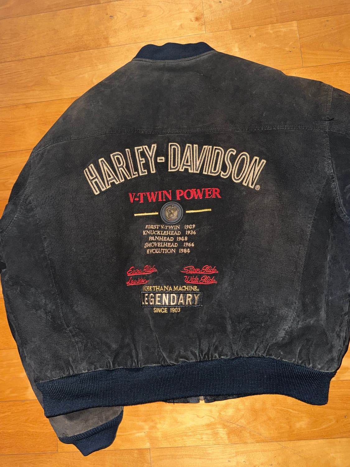 90s 할리 데이비슨 v-twin 스웨이드 레더 자켓 상품이미지1