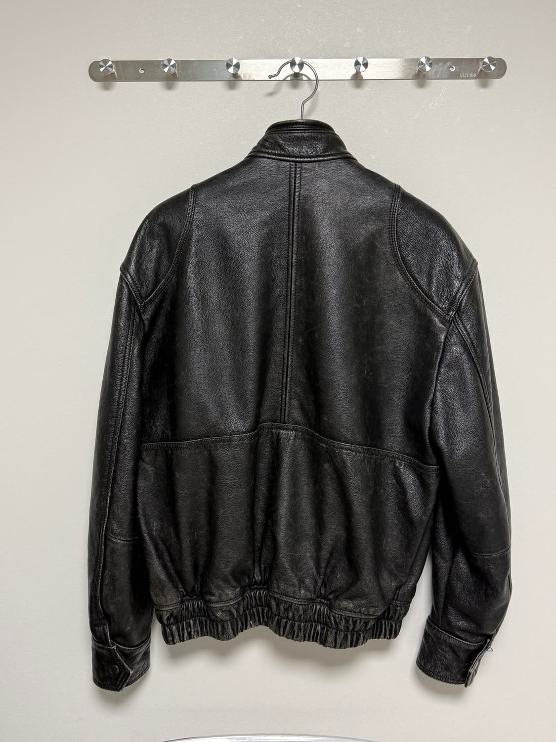 엘무드 스모커 카우하이드 바이커 레더 자켓 번트 블랙 상품이미지2