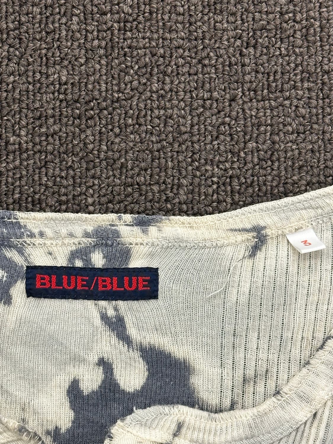 3)Blue Blue vintage 타이다이 패턴 헨리넥 반팔 티셔츠 상품이미지5