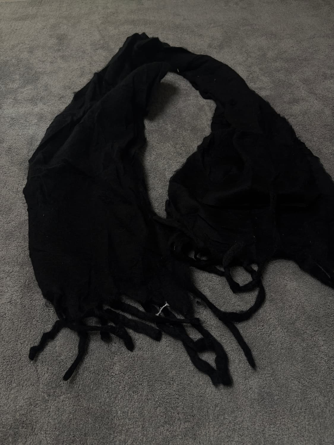 Vintage minial grunge mood black scarf 상품이미지1