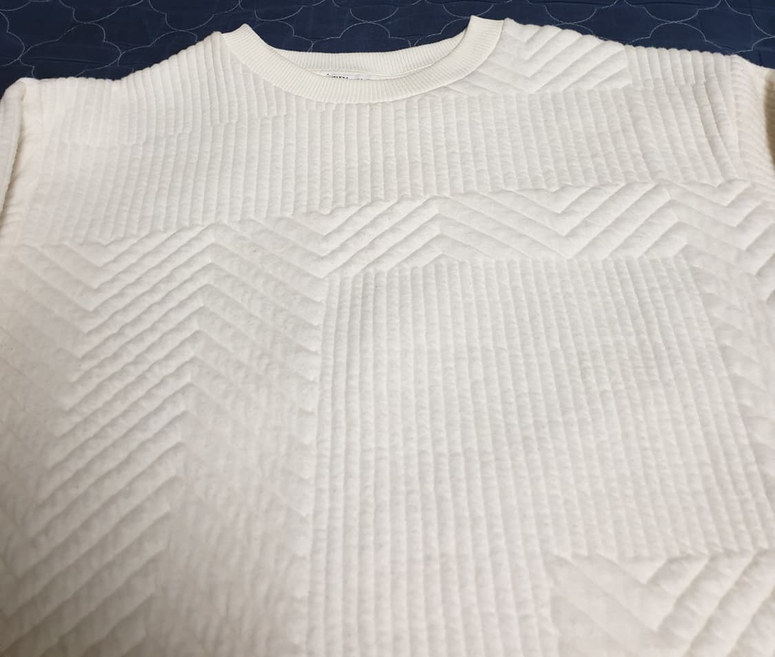 자라 엠보싱 긴팔 맨투맨 크림 (S) 상품이미지2