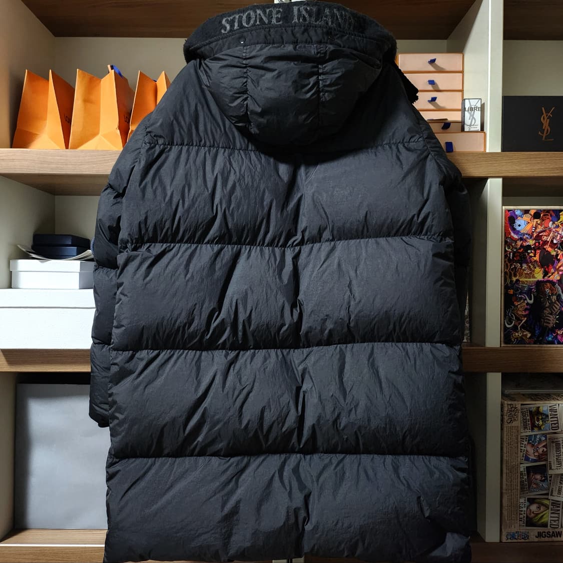 20FW 스톤아일랜드 크링클랩스 후드 롱 다운 패딩 M 블랙 상품이미지2