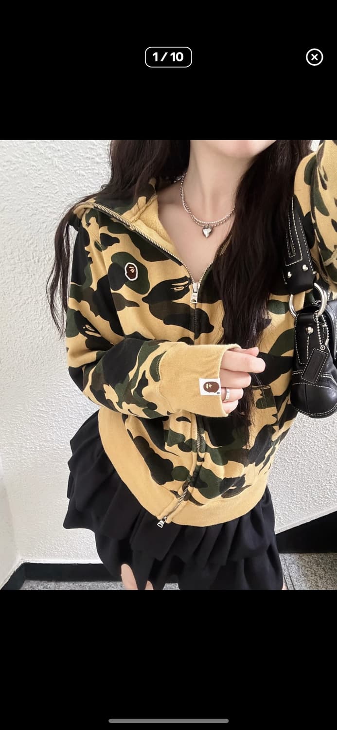 베이프 미니사루 퍼스트카모 후드집업 s 상품이미지2