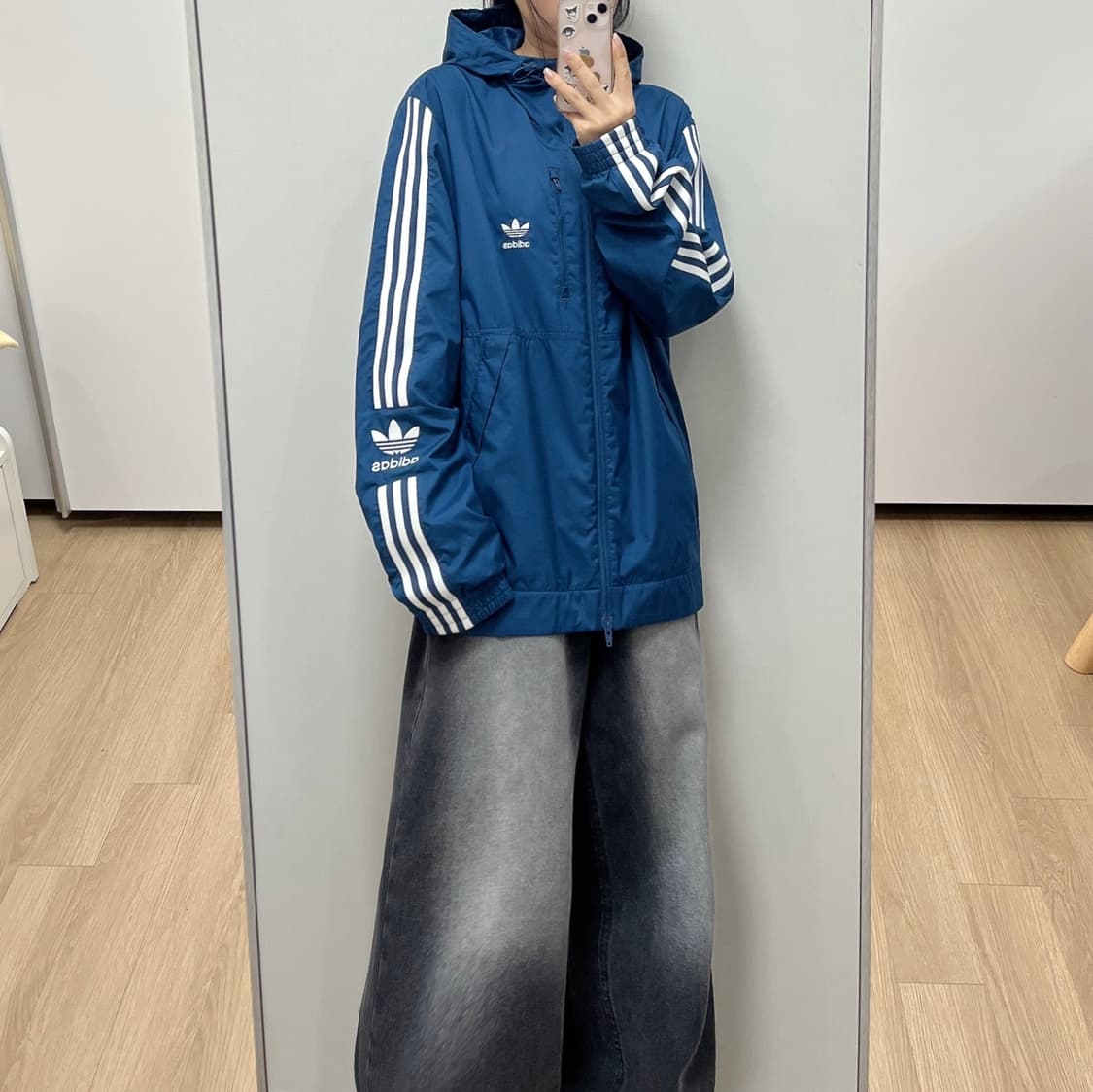 아디다스 락업 윈드브레이커 블루 바람막이 자켓 상품이미지1