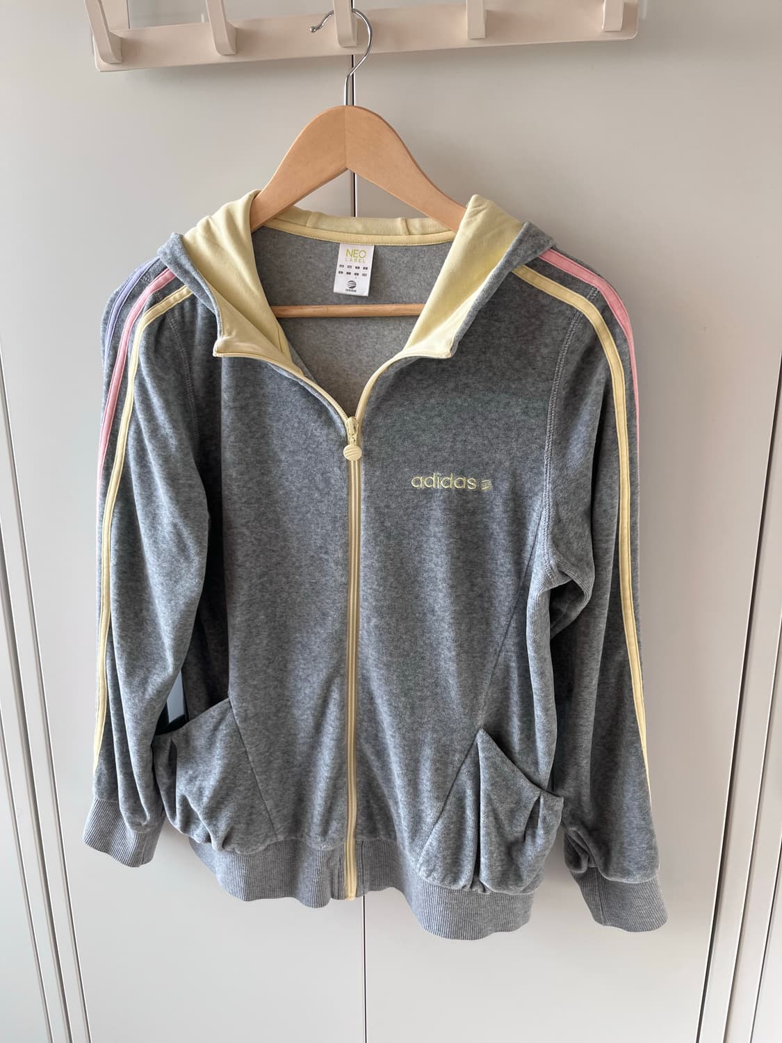 아디다스 솜사탕 삼선 무지개 후드집업  상품이미지6