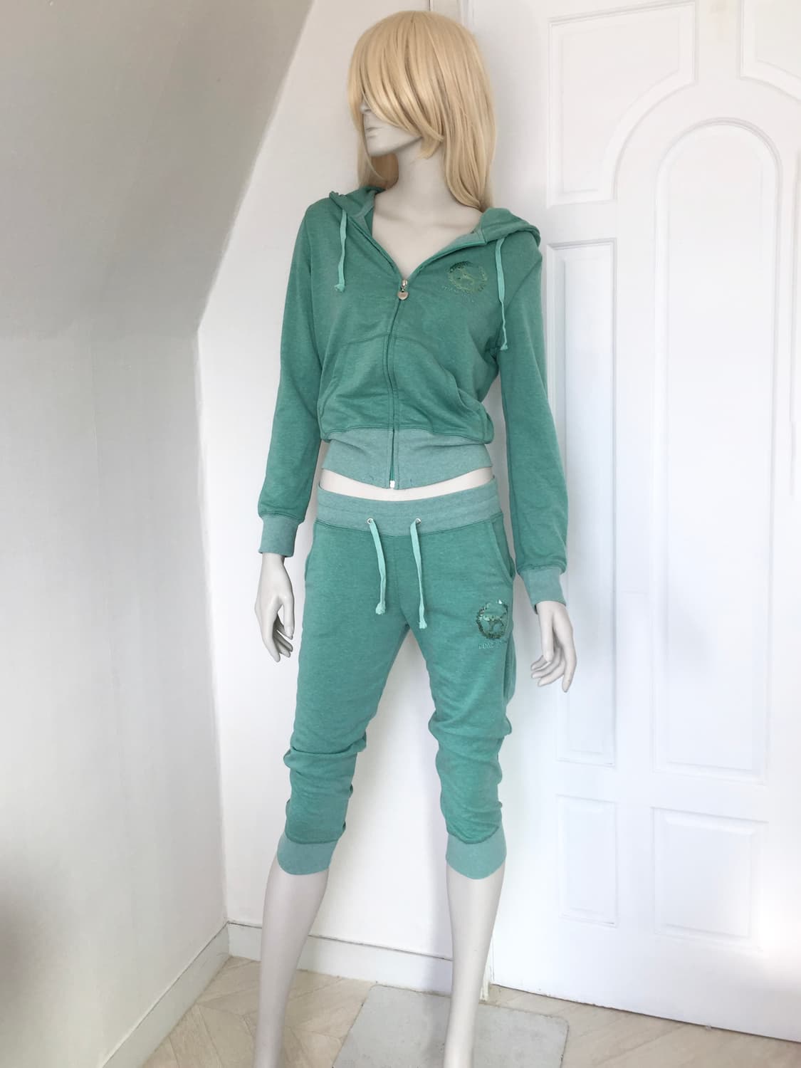 “PINK” Mint Sequin Detail Matching Set 상품이미지4