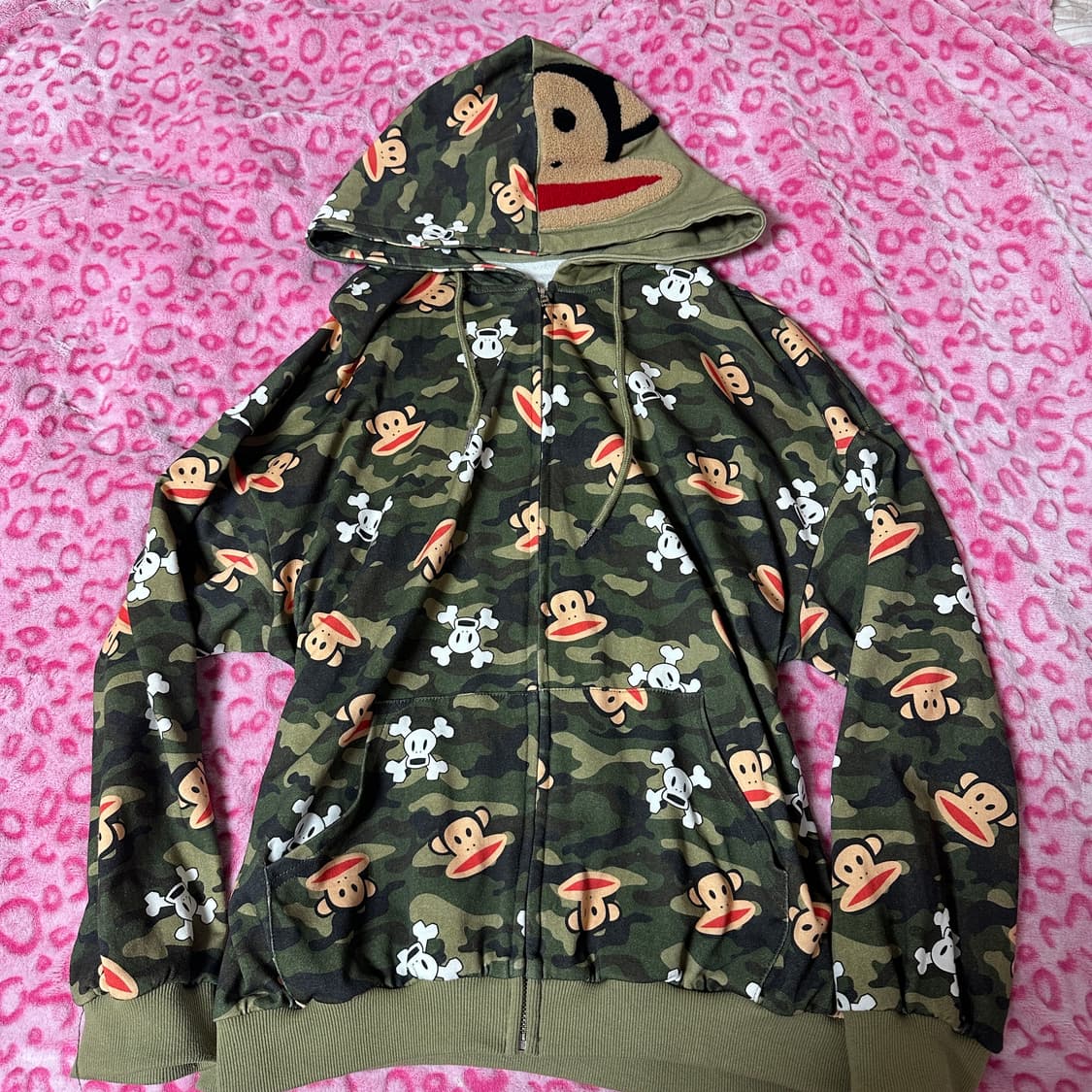 쉬인 폴프랭크 카모 후드집업 트레이닝 팬츠 세트 상품이미지2