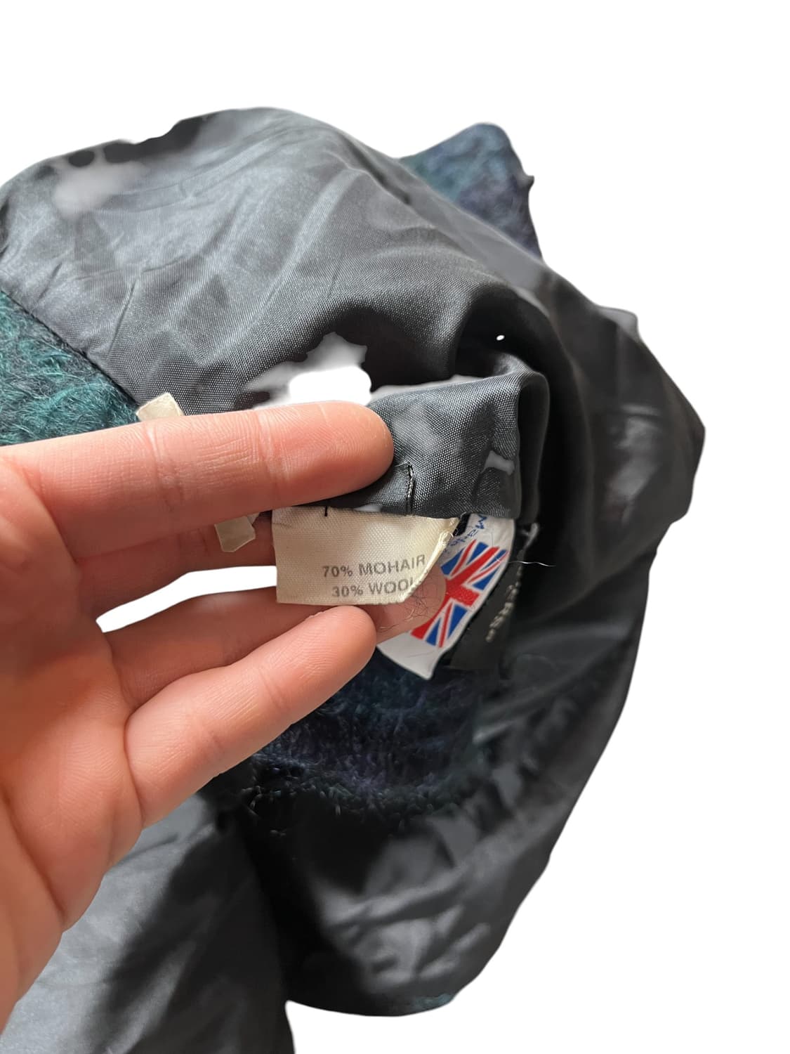 Vintage (Made in UK) 모 헤어 하프 코트   상품이미지4