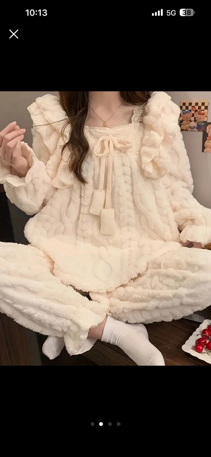 귀여운 베이지 잠옷 파자마 세트 팝니다 상품이미지2