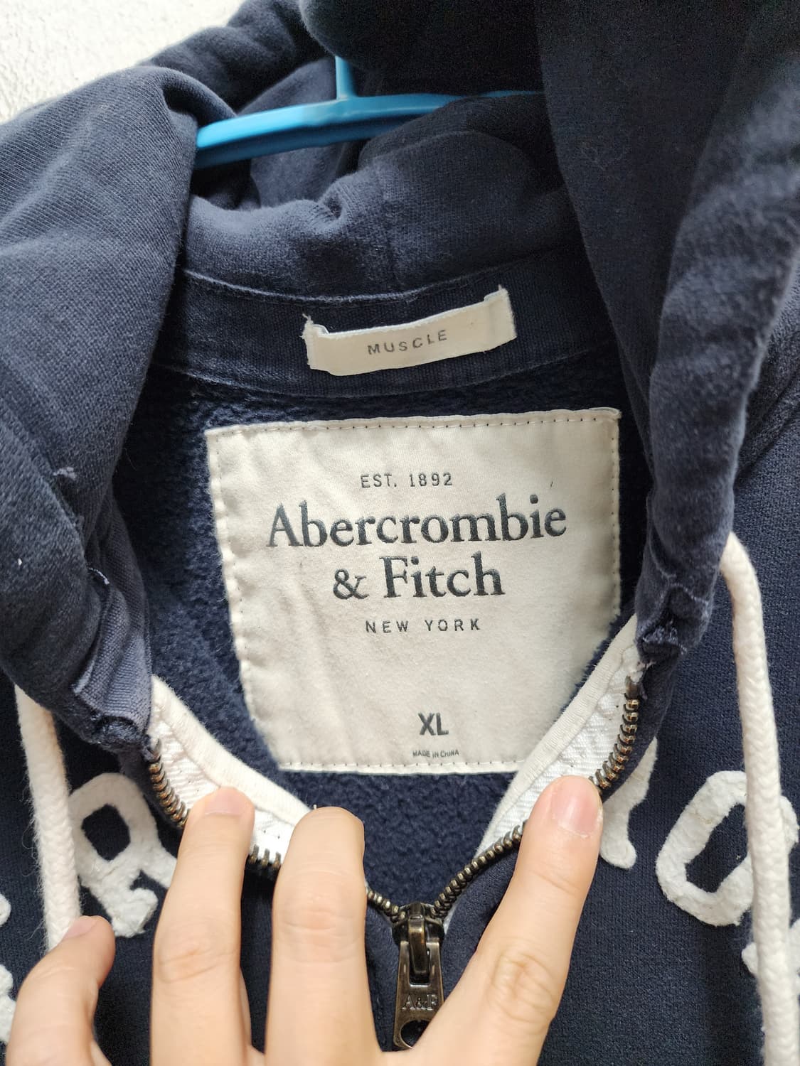 아베크롬비 그런지 네이비 후드집업 XL 상품이미지4