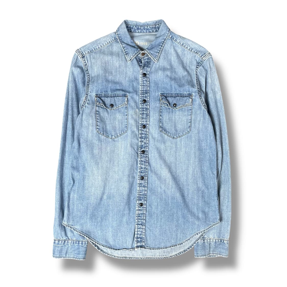 GAP 1969 투포켓 코튼 연청 데님 셔츠 상품이미지1