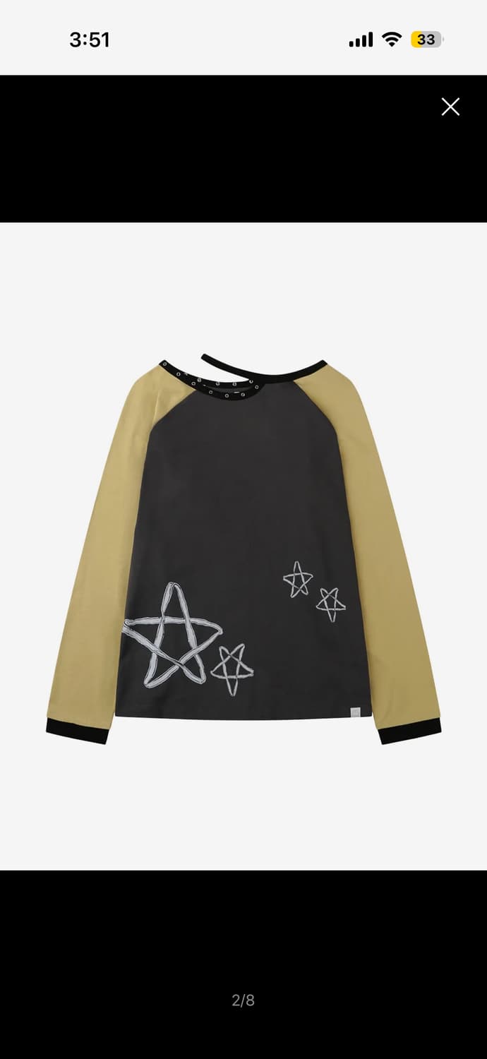 뚜오미오 cut out star long sleeves charcoal 상품이미지2
