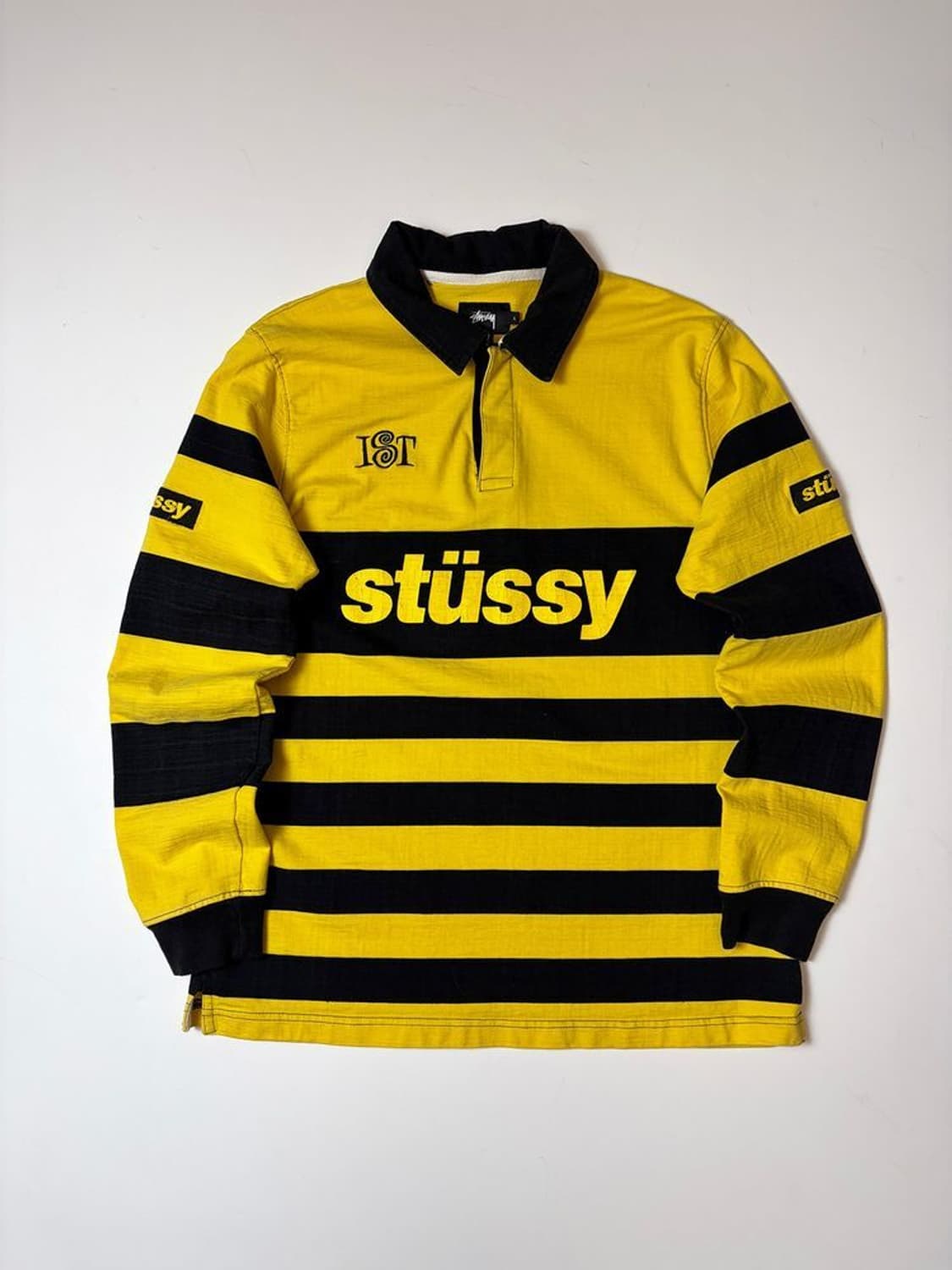 스투시 STUSSY 옐로우 스트라이프 팀 럭비 셔츠 PN9265 상품이미지1