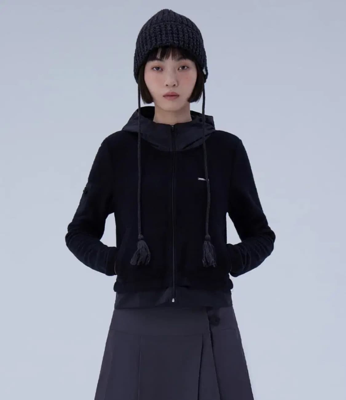 미세키서울 Fleece zip-up hoodie 블랙 / 후리스 집업 상품이미지1