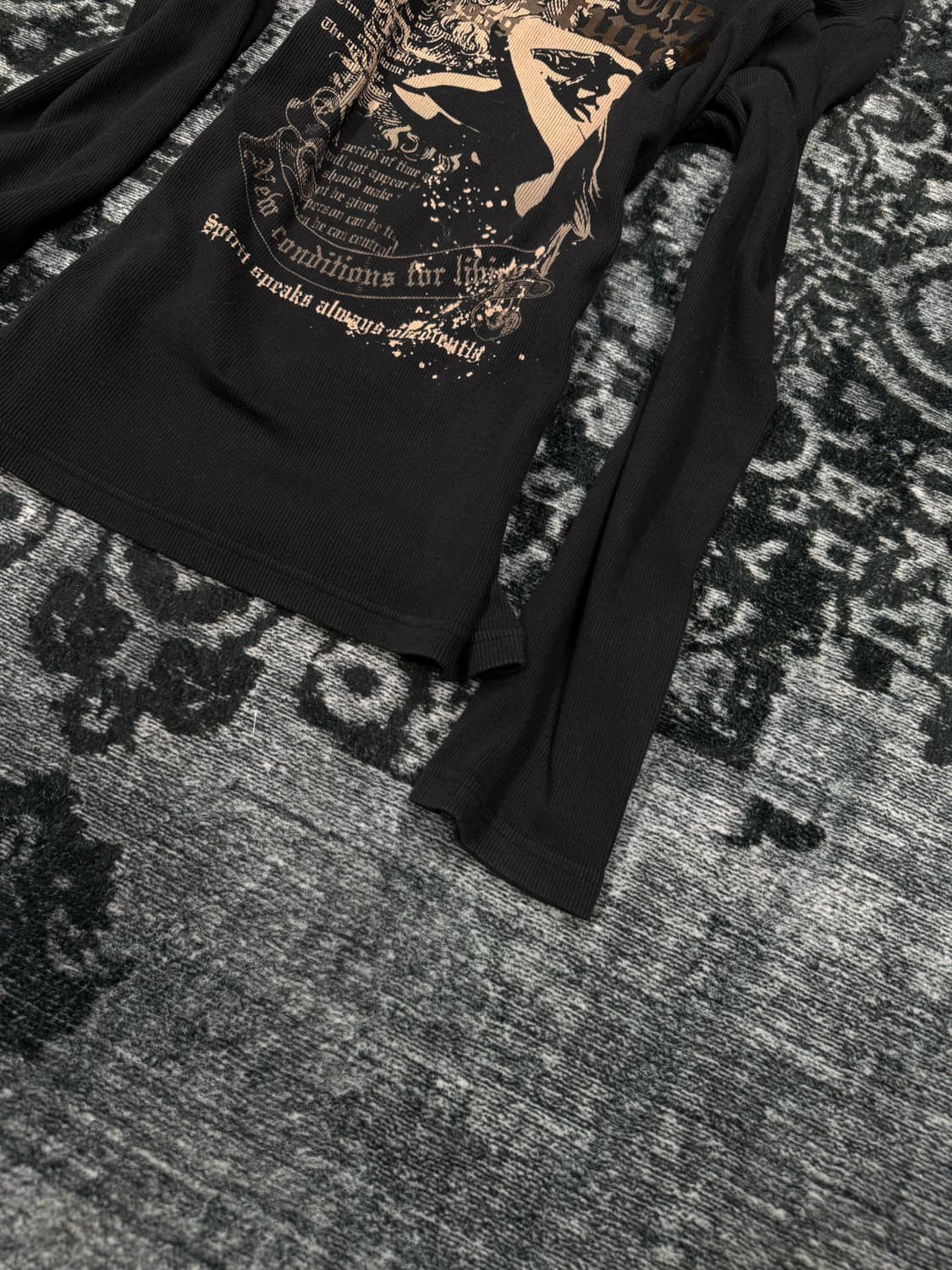 Soves lettering gal y2k ribbed cut sew 상품이미지5