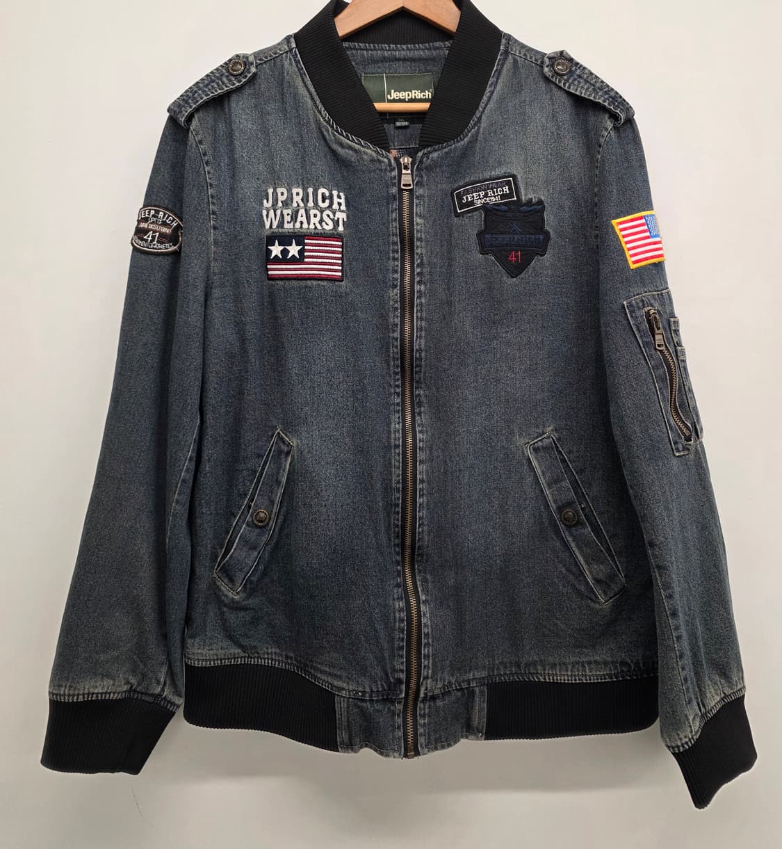 jeep 지프 남자 청 항공자켓.
싸이즈 105 상품이미지1