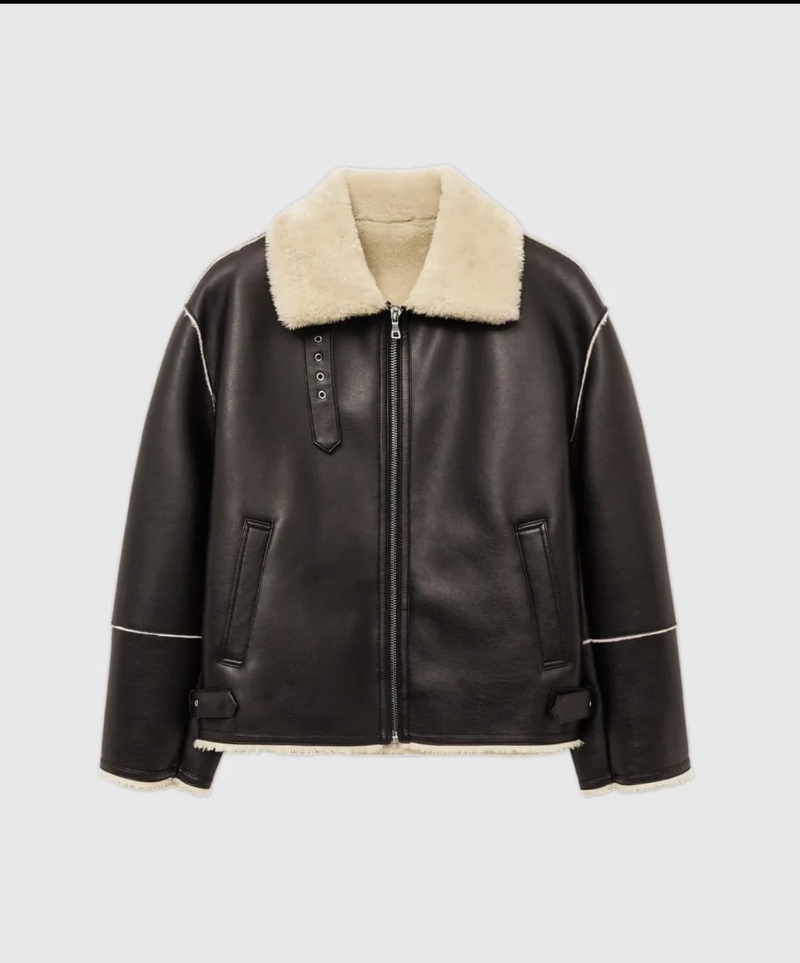 (미사용) 드로우핏 오버사이즈 라인 무스탕 자켓 상품이미지2