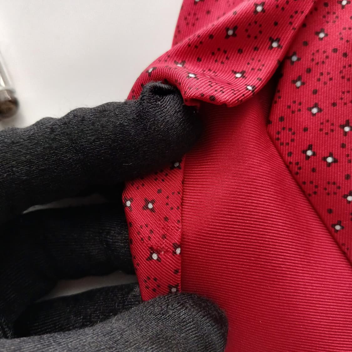 에르메스 실크 레드 자카드 패턴 넥타이 9.1cm B등급  A18755
 상품이미지8