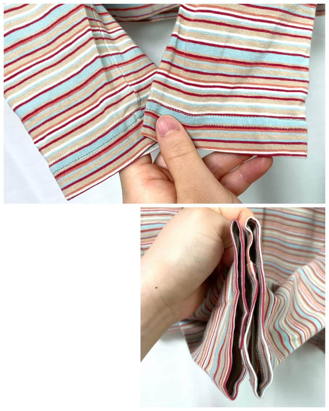 오일릴리 골프 여성 코튼 스판 스트라이프 카라 긴팔티셔츠 M _ 베이지 상품이미지5