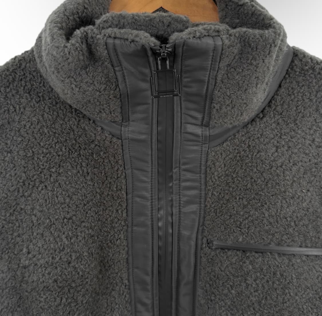 [48] 우영미 남성 21fw 부클 하이넥 후리스 점퍼 자켓 그레이 상품이미지4