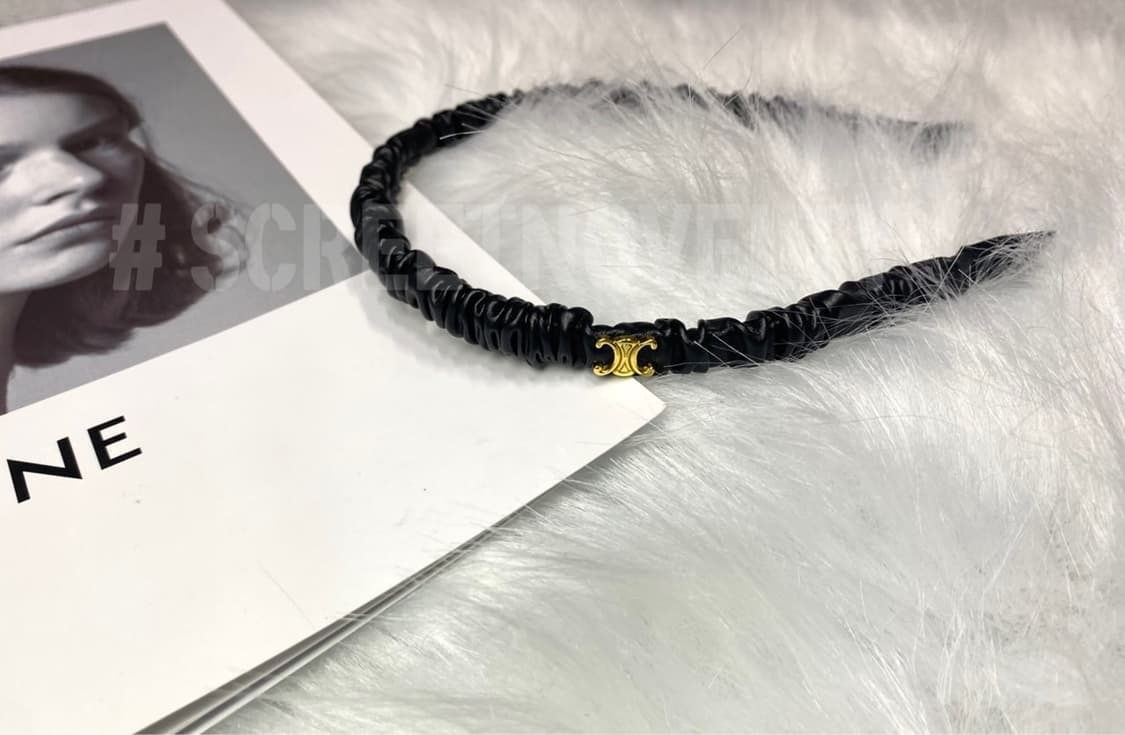  셀린느 레더 헤어밴드 블랙 상품이미지3